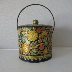 Vintage floral tea biscuit container
